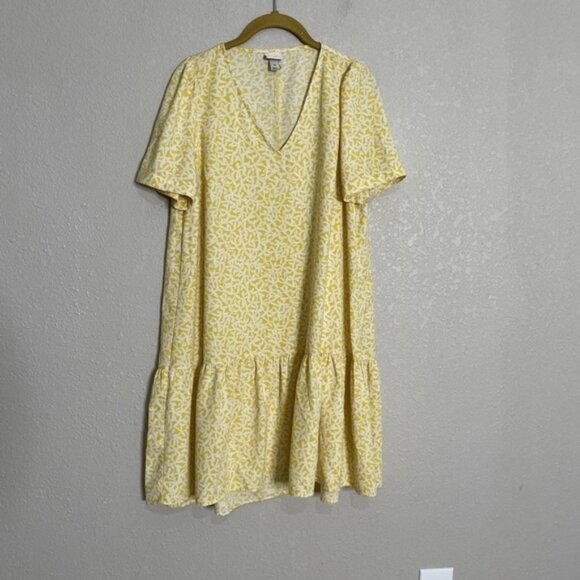 A New Day Yellow Floral Drop Waist Dress XS - Picture 4 of 6
